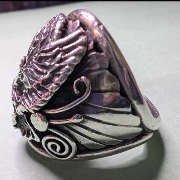 Navajo LH Sterling Silver Eagle Men’s Ring Size 11.25 - Picture 2 of 5
